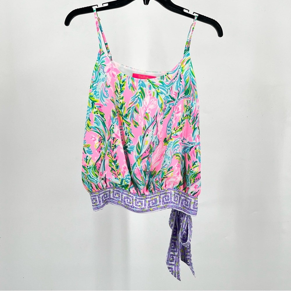 Lilly Pulitzer Pink Floral Camisole with Purple Accents